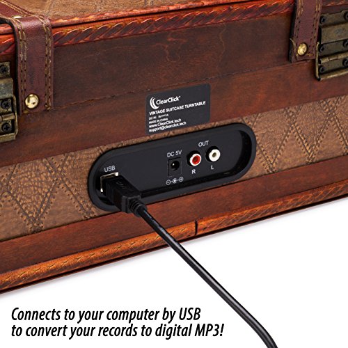 ClearClick Vintage Suitcase Turntable with Bluetooth & USB C79689