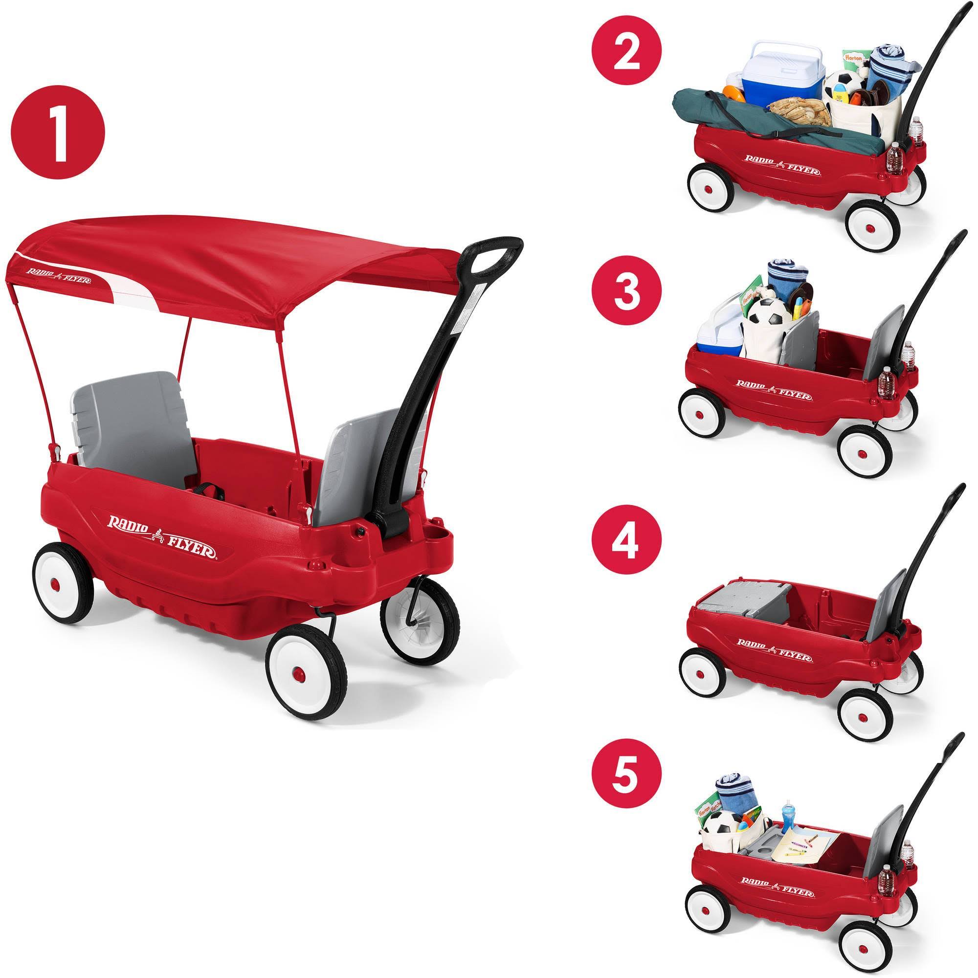Radio Flyer Deluxe Family Canopy Wagon Red X6763