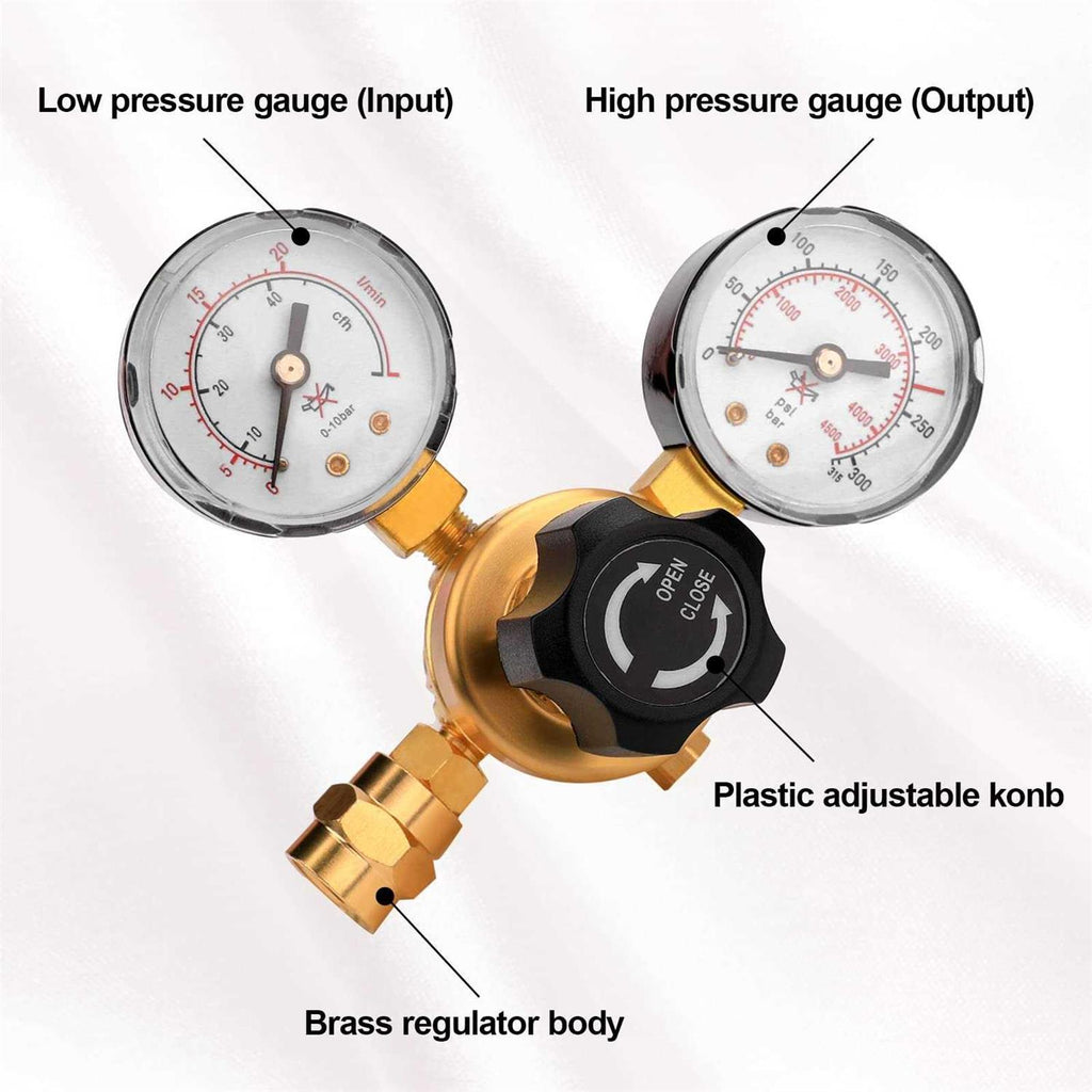 Tutor Auto Argon CO2 Regulator Gauge with 6.6Ft Gas Hose C7634