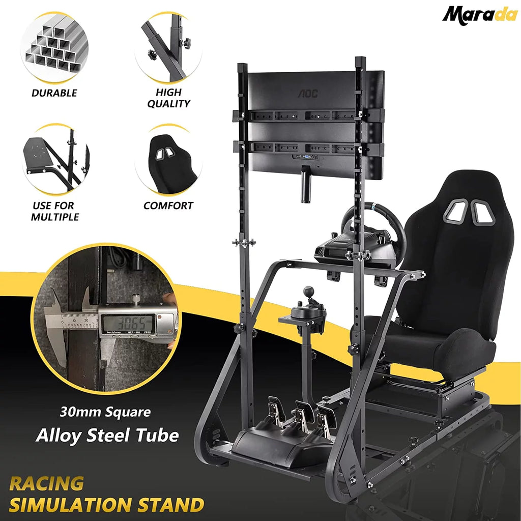 Marada G923 Racing Simulator Cockpit with Monitor Stand Game Seat W635