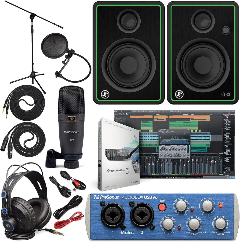 PreSonus AudioBox 96 Studio Bundle with Studio One Artist and Mackie CR3-X BT Monitors L86183