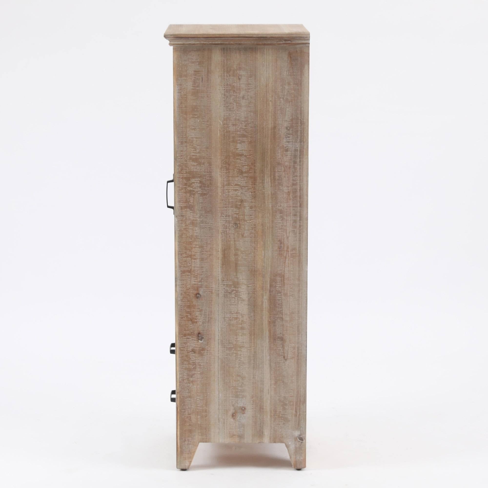 LuxenHome Metal and Wood Tall Tower Cabinet H3673