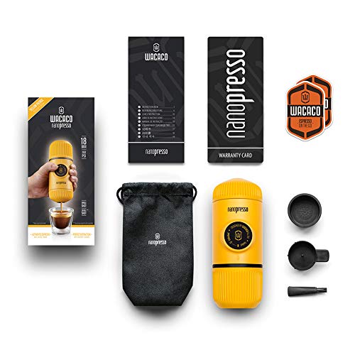 WACACO Nanopresso Portable Espresso Maker, 18 Bar Pressure, Manual Travel Coffee Maker J1045