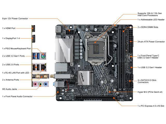 ASRock B560M-ITX/ac Intel LGA 1200 Mini-ITX Motherboard V409