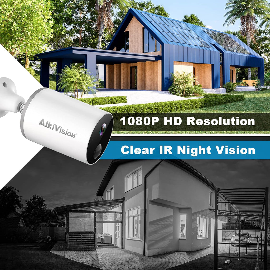 Wireless Outdoor Security Camera 1080p Battery Powered WiFi Surveillance V498327