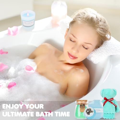 Relaxing Spa Gifts Care Package with Luxury Flannel Blanket and Light-Up Rose V553