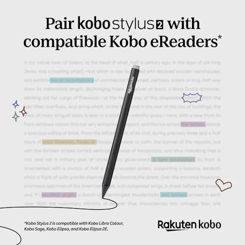 Kobo Stylus 2 Rechargeable Stylus for Libra Colour & Sage eReader (Black) D5026