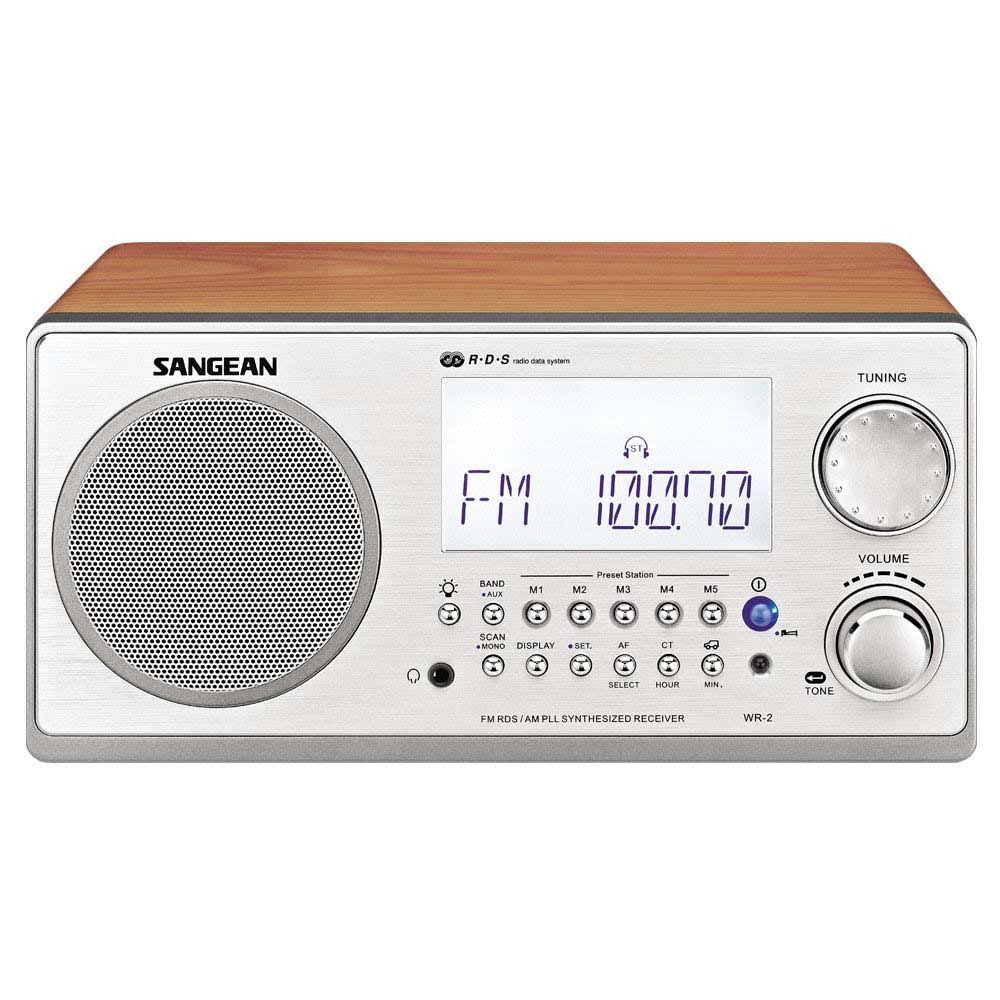 Sangean WR-2 FM/AM Wooden Table Top Digital Tuning Receiver, Walnut F242
