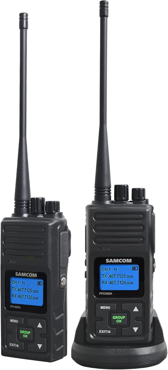 SAMCOM Two Way Radio 5 Watt Rechargeable Walkie Talkies for Adults (Black 6 Pcs) Z6967
