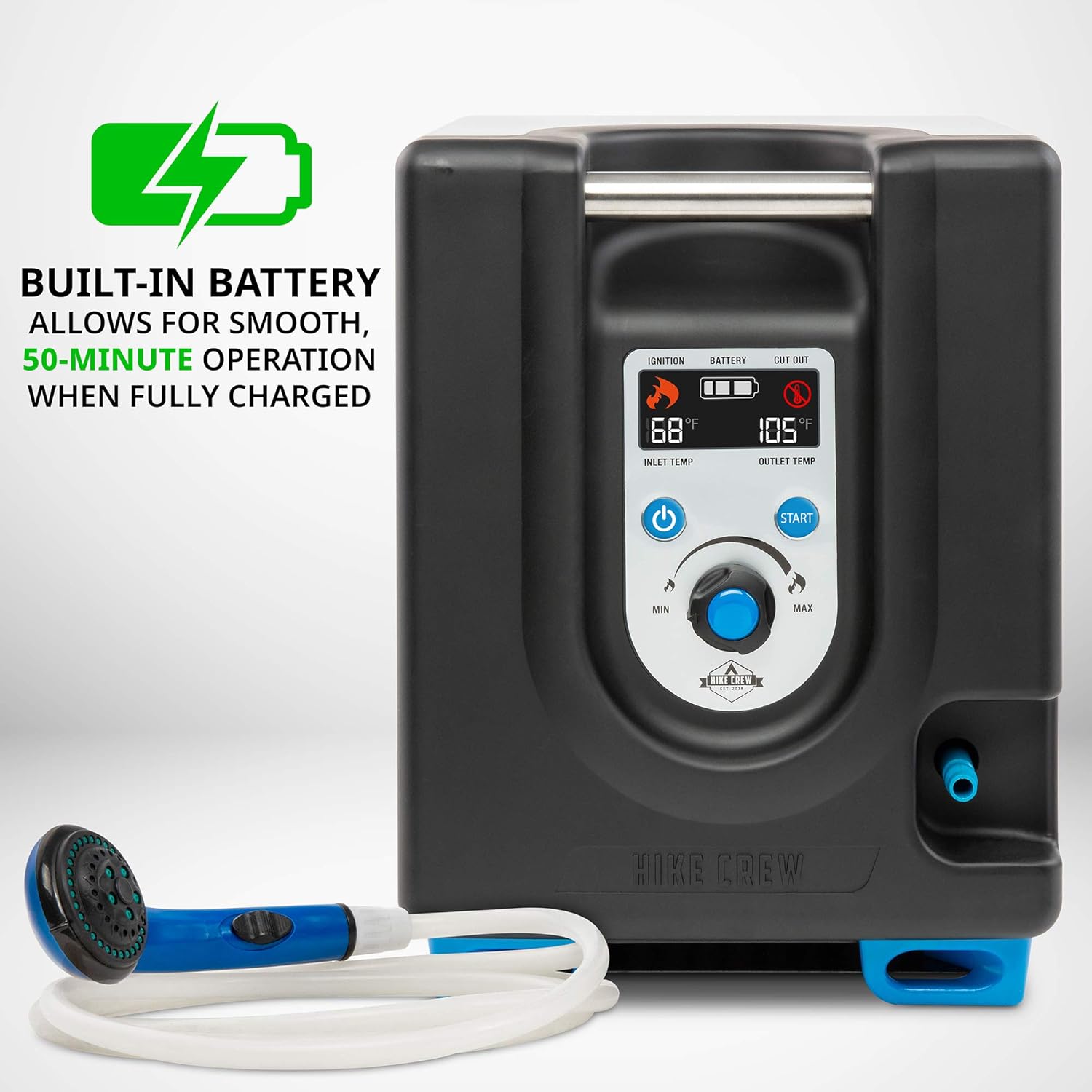 Hike Crew Portable Propane Water Heater & Shower Pump with Battery V555