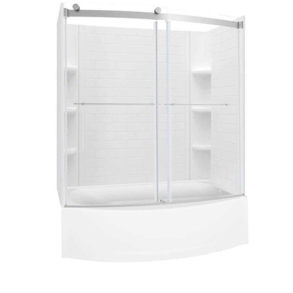 American Standard Elevate Brushed Nickel Framed Sliding Bathtub Door M840