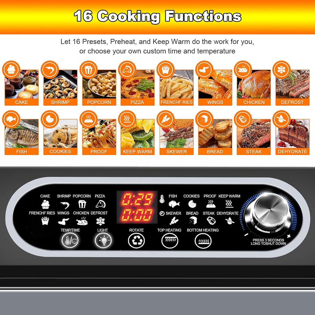Air Fryer Toaster Oven Combo, 15.8qt, 16-in-1, 1500W, Stainless Steel J6022