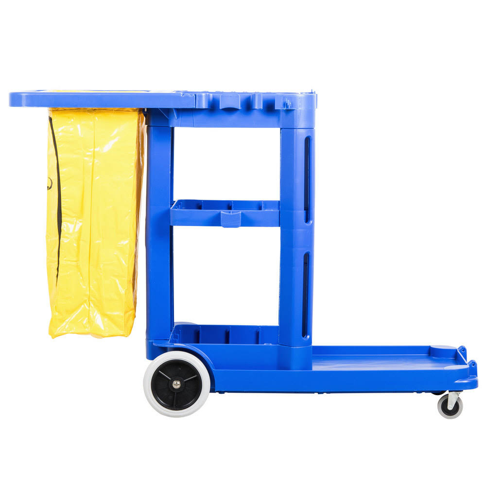 Continental 184BL Janitor Cart with Vinyl Bag L292156