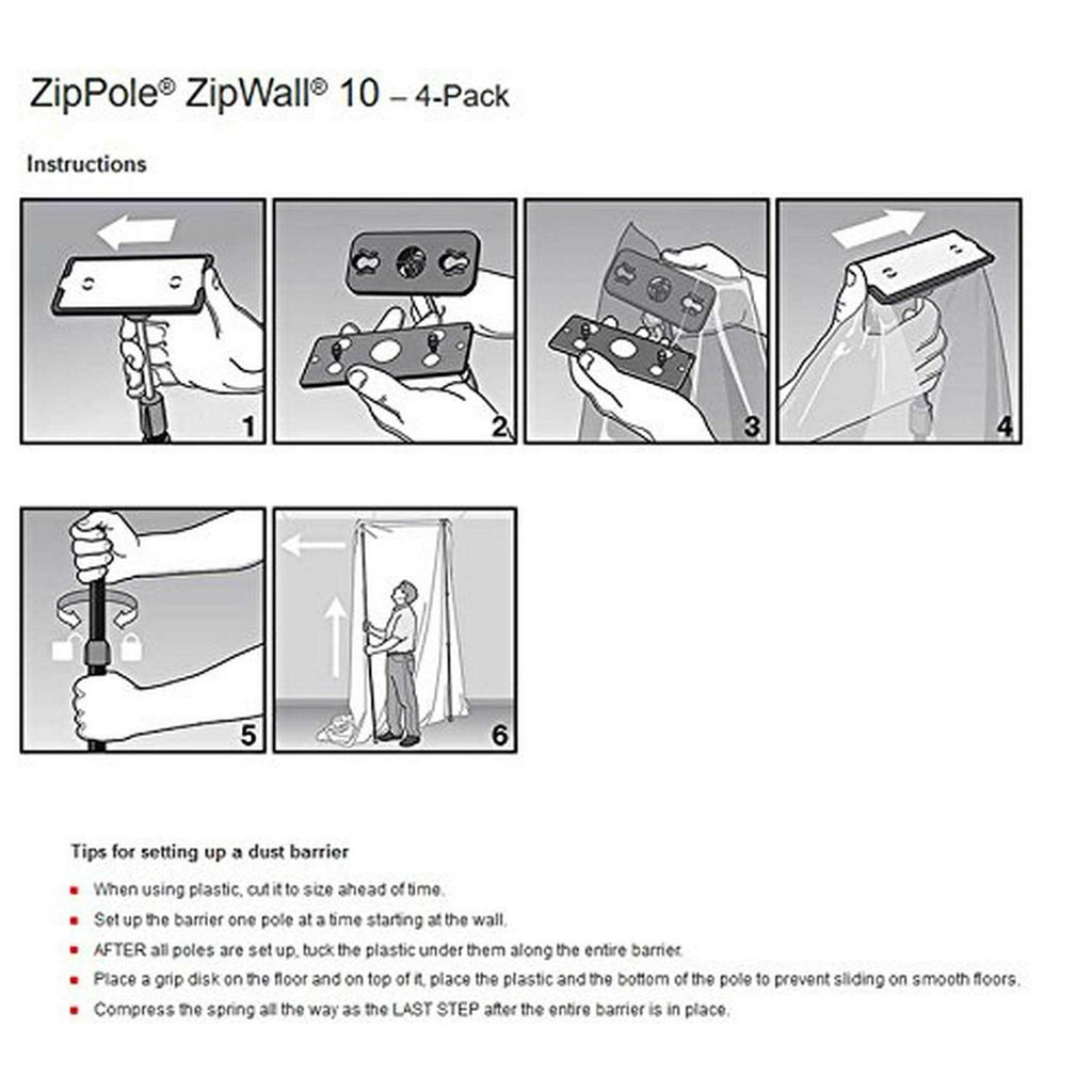 Zipwall ZipPole ZP4 Dust Barrier Pole I8388
