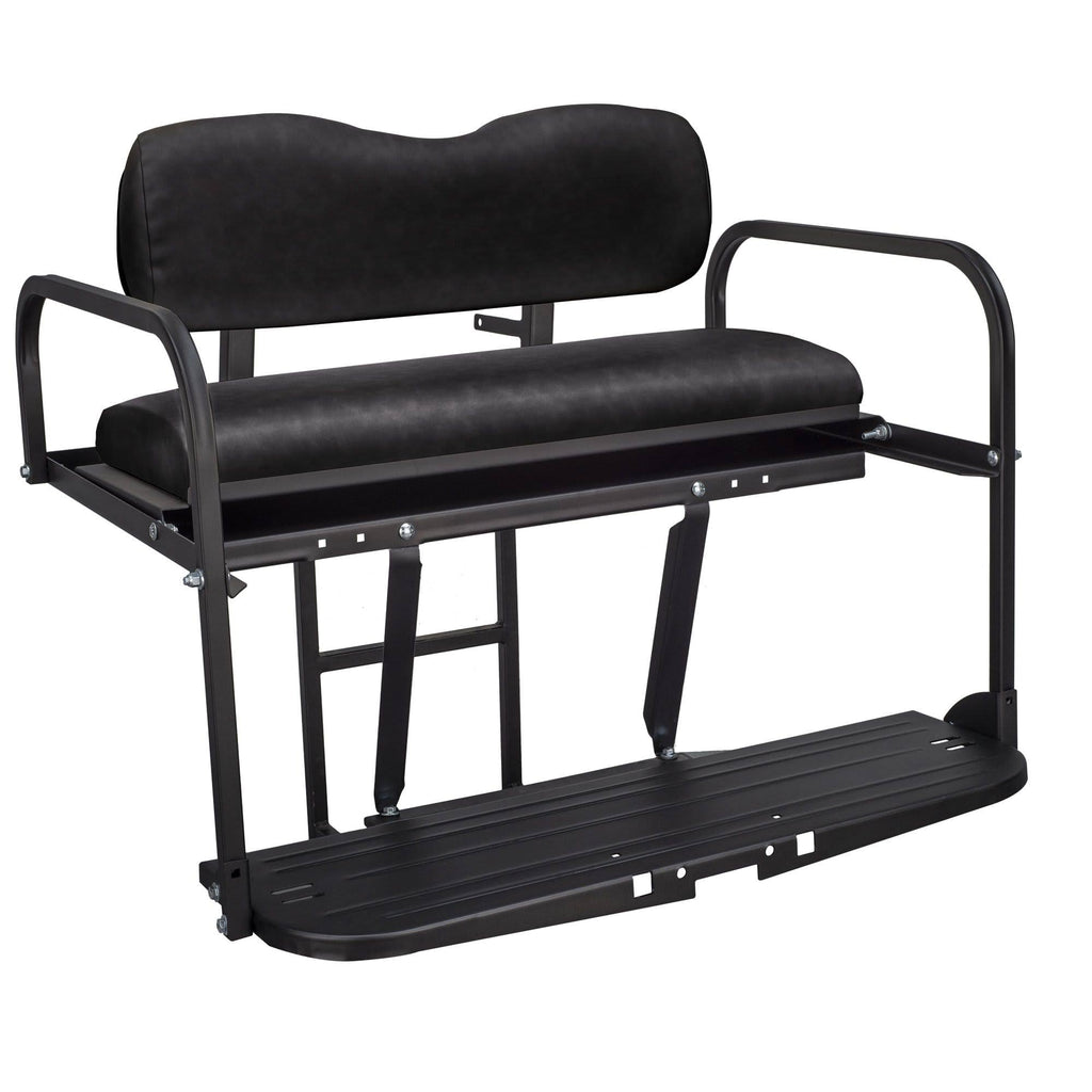 Gusto Golf Cart Rear Flip Seat Kit for Club Car DS 1982 and Up, Aluminum Black A705789