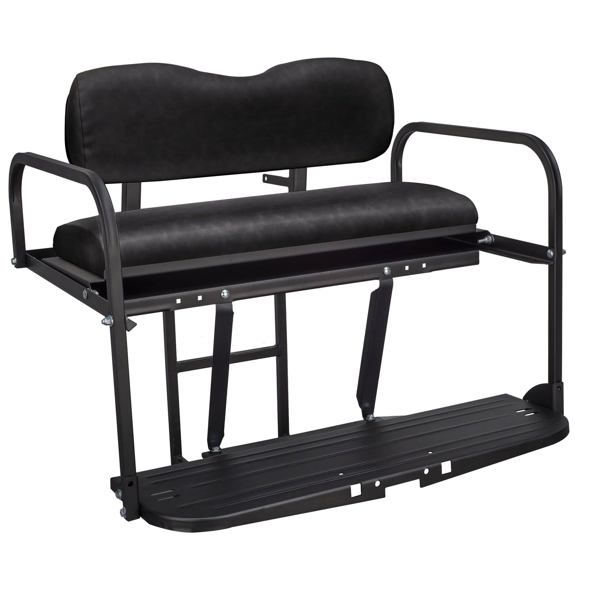 Gusto Golf Cart Rear Flip Seat Kit for Club Car DS 1982 and Up, Aluminum Black A705789