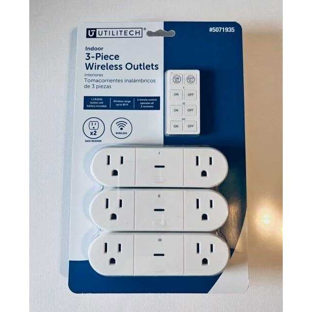 Utilitech Indoor Wireless Outlets with Remote Control, 3-Piece J5949