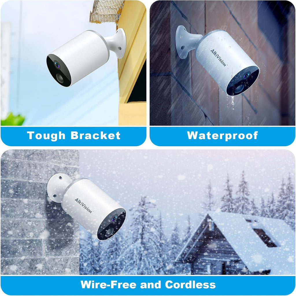 Wireless Outdoor Security Camera 1080p Battery Powered WiFi Surveillance V498327