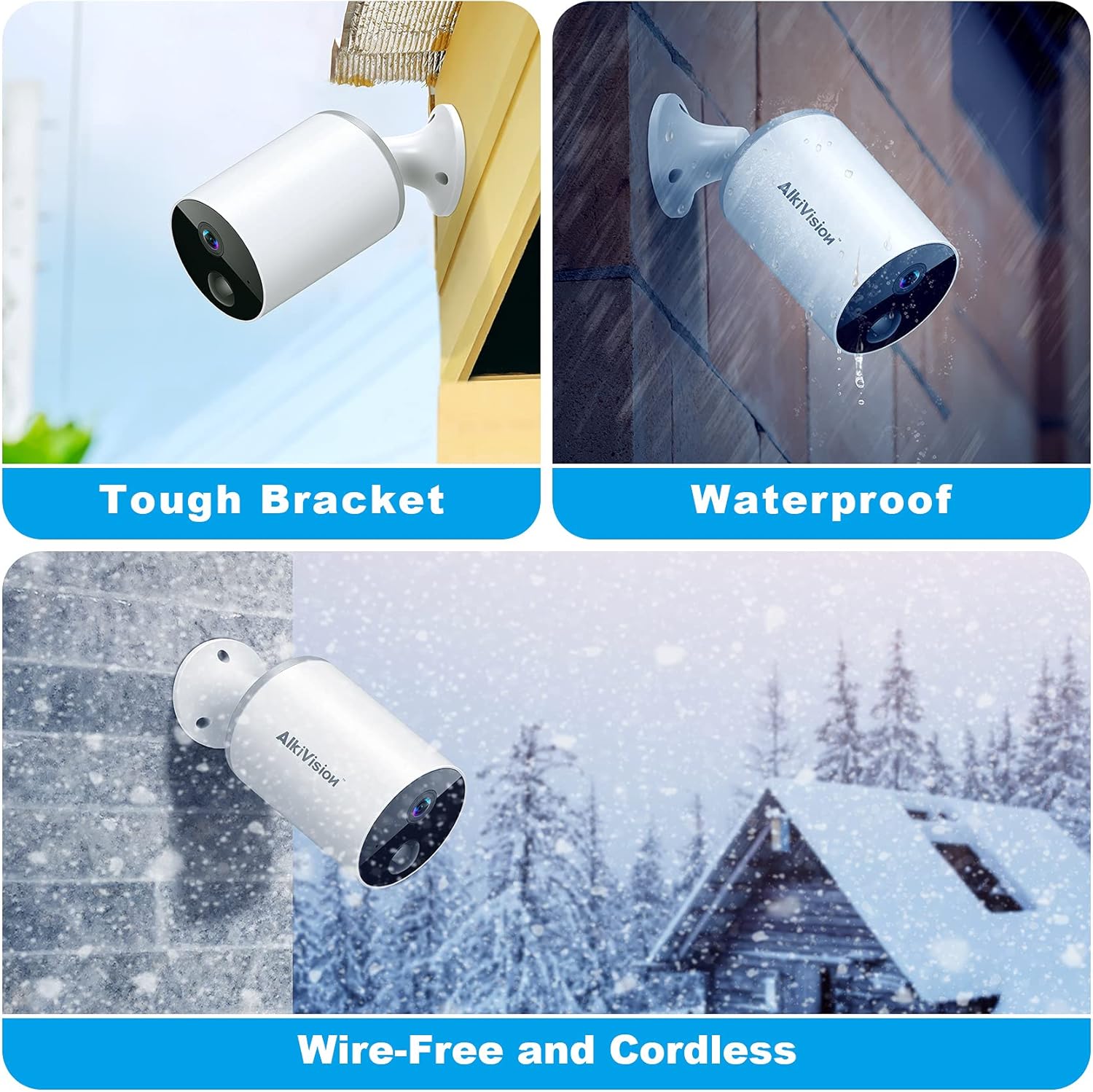 Wireless Outdoor Security Camera 1080p Battery Powered WiFi Surveillance V498327