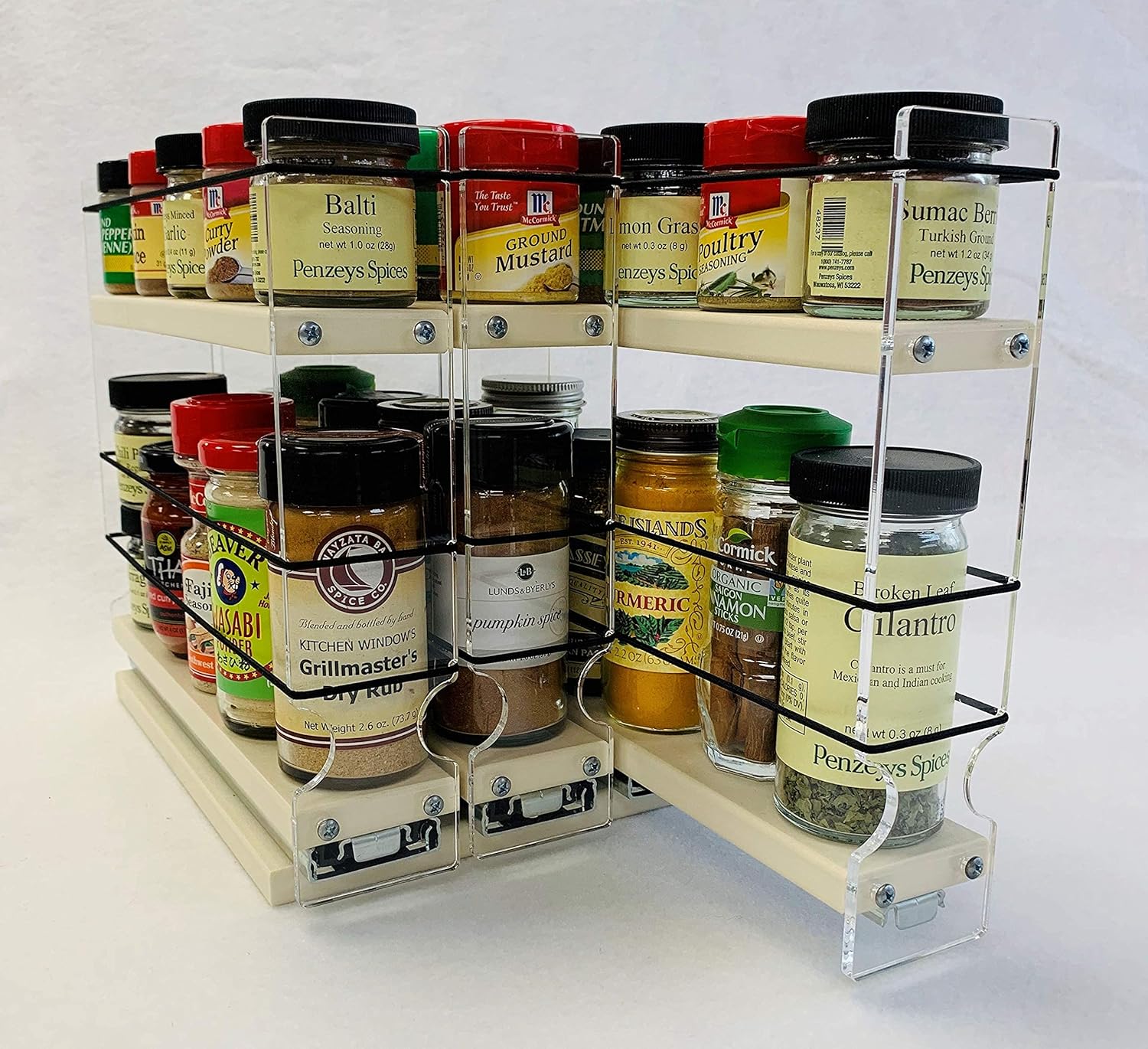 Vertical Spice 222x1.5x11 DC Spice Rack 3 Drawers Cabinet Mounted O1808