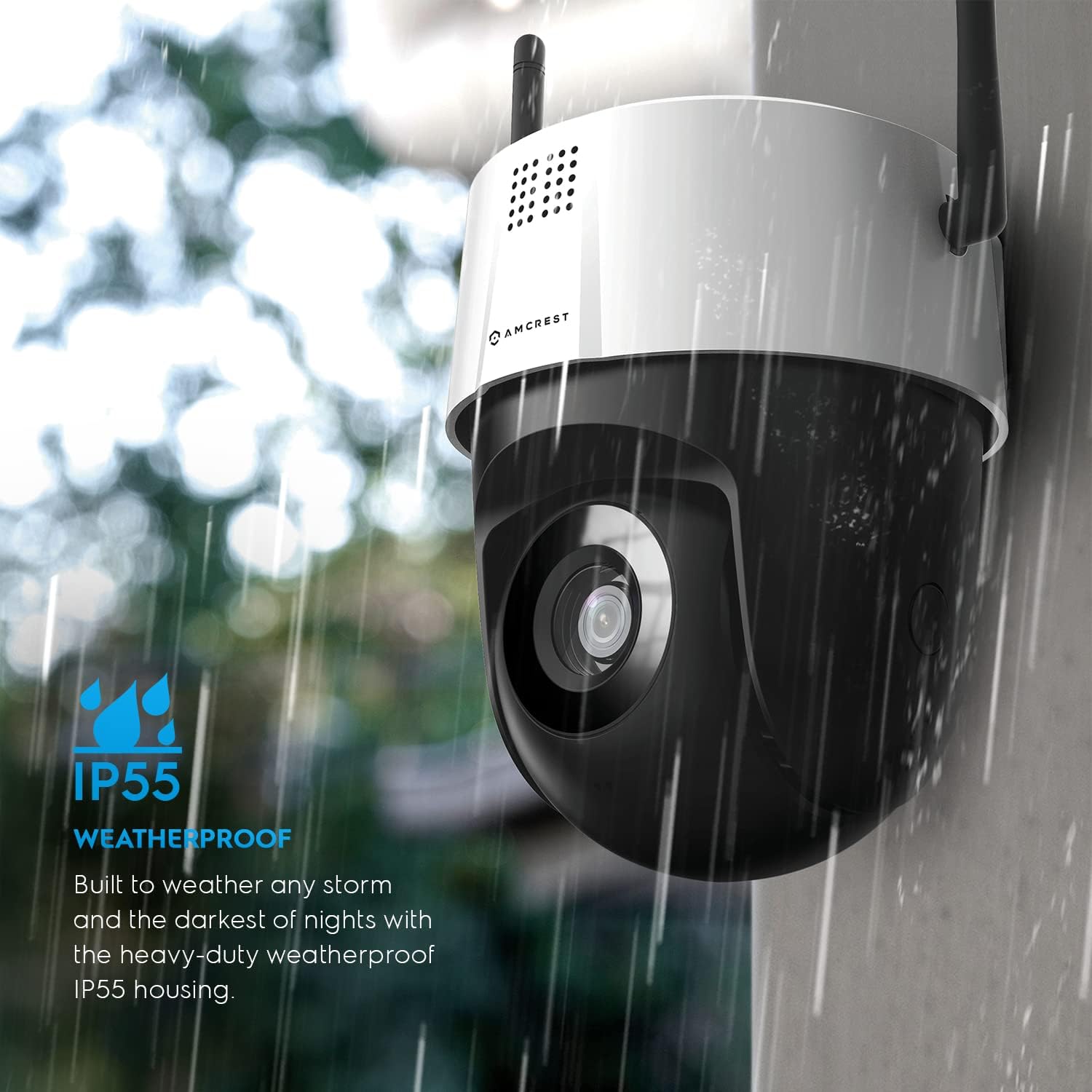 Amcrest 5MP UltraHD Mini AI Outdoor WiFi Security IP Camera with Two-Way Audio, White P410397