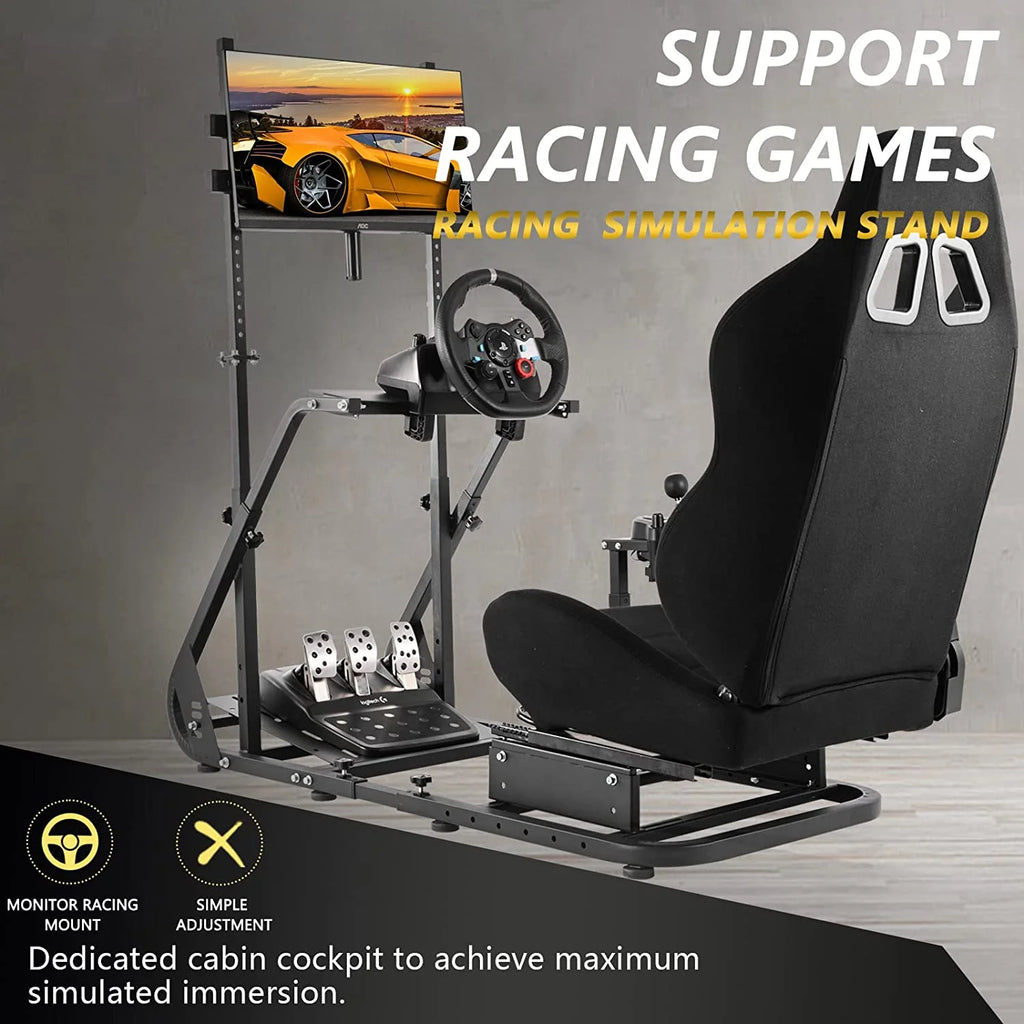 Marada G923 Racing Simulator Cockpit with Monitor Stand Game Seat W635