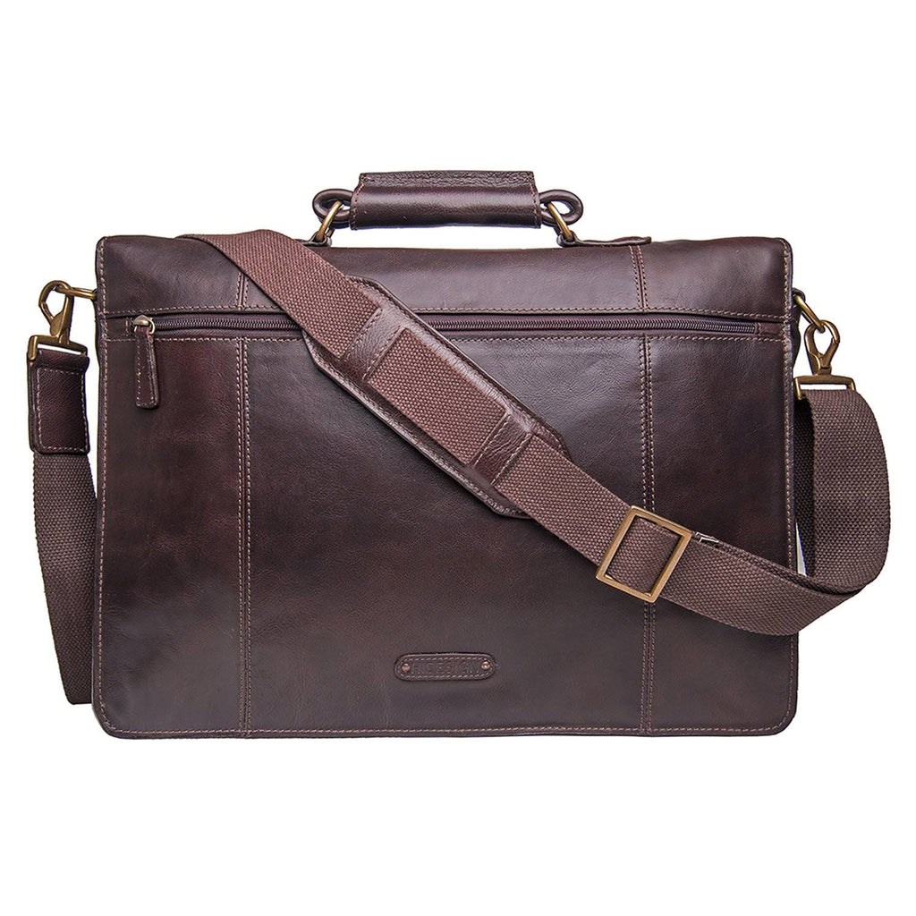 Hidesign Parker Leather Laptop Briefcase Black Z122