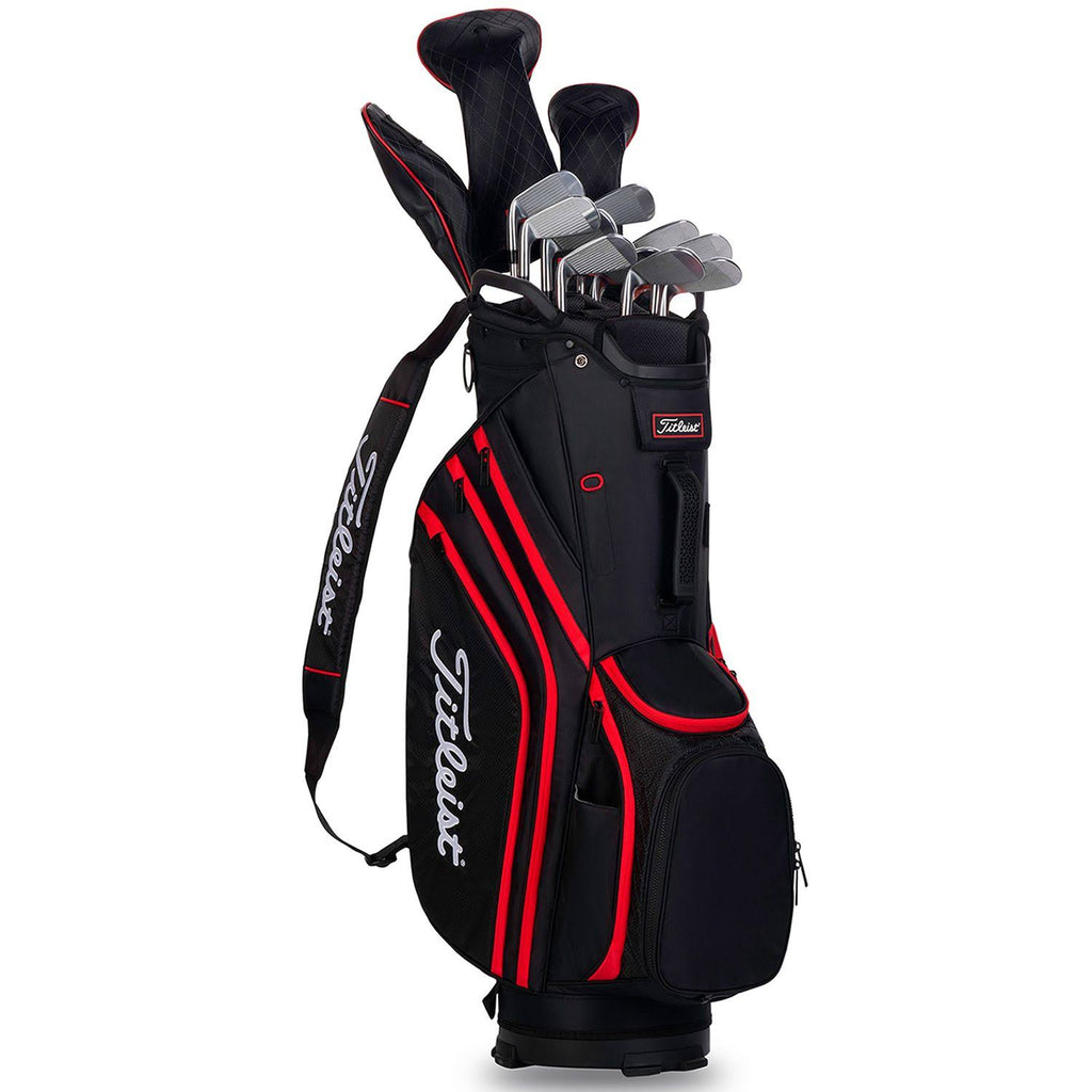 Titleist Cart 14 Lightweight Golf Bag - Black/Black/Red O30984