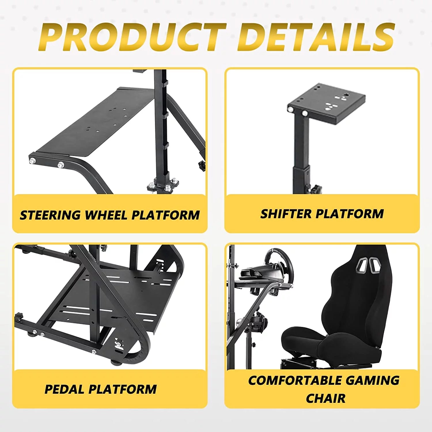 Marada G923 Racing Simulator Cockpit with Monitor Stand Game Seat W635