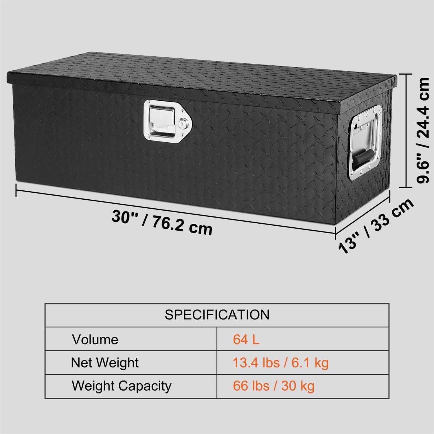 VEVOR Heavy Duty Aluminum Truck Bed Tool Box with Side Handle and Lock Keys W752130
