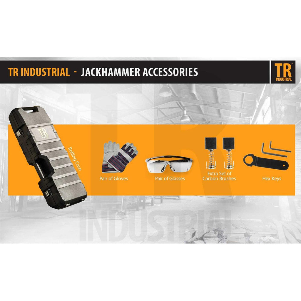 TR Industrial 11 Amp 31 lbs. Demolition Jack Hammer with Chisels Q859