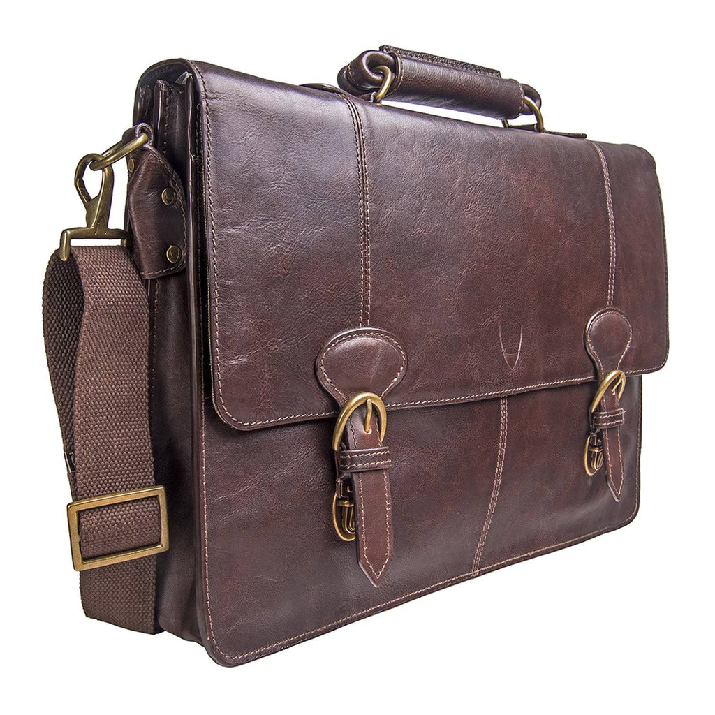 Hidesign Parker Leather Laptop Briefcase Black Z122