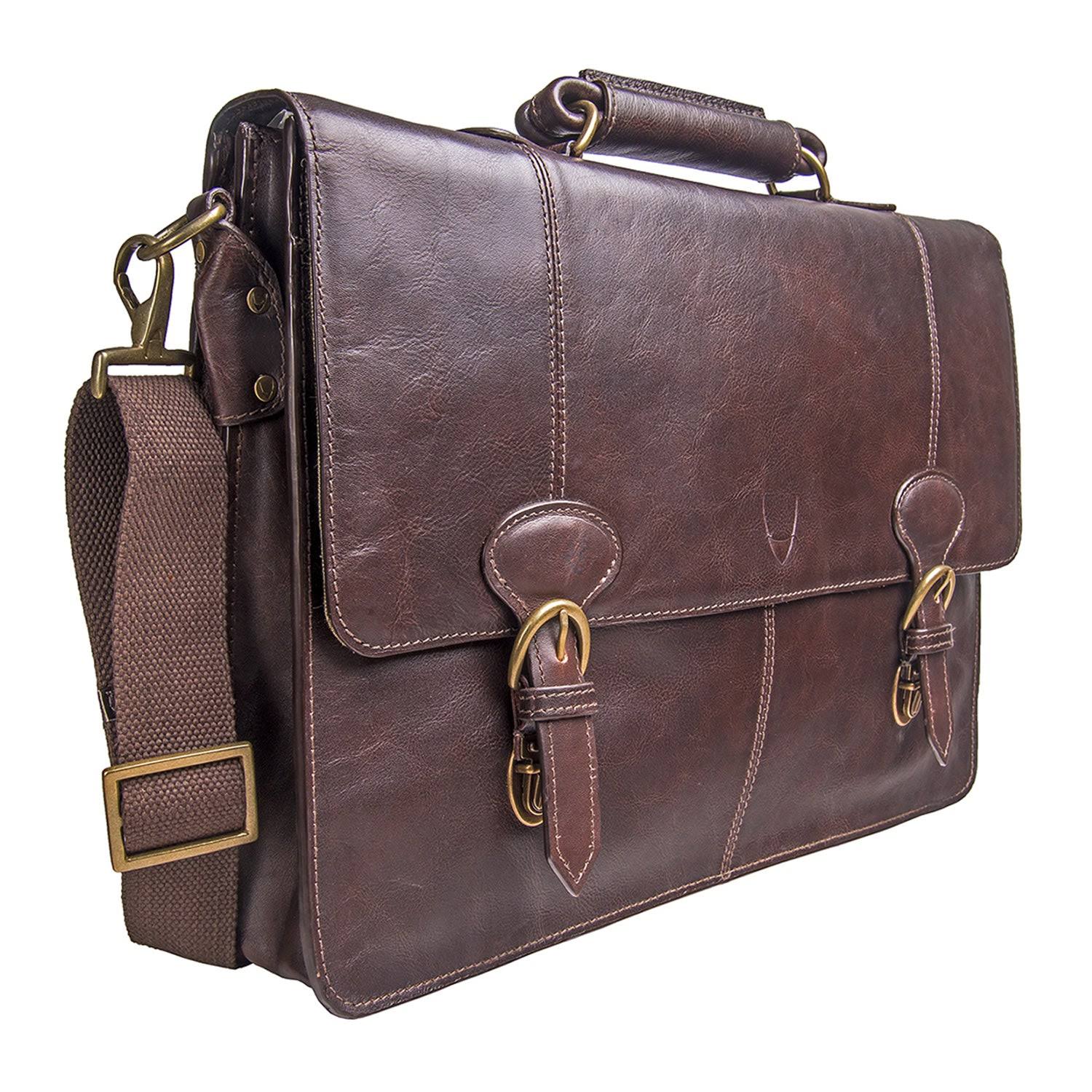 Hidesign Parker Leather Laptop Briefcase Black Z122