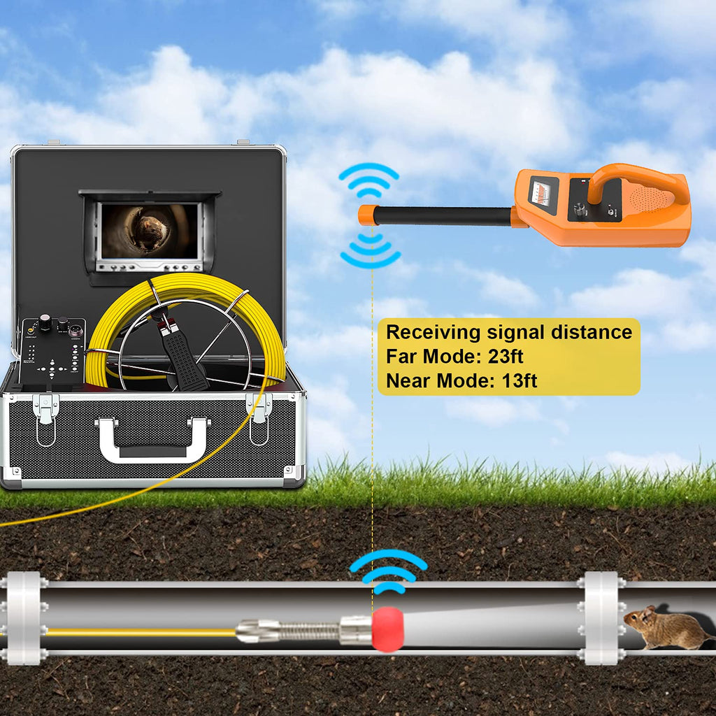 Anysun 100ft Sewer Camera with Locator, 7" LCD Monitor, IP68 Waterproof Z99821
