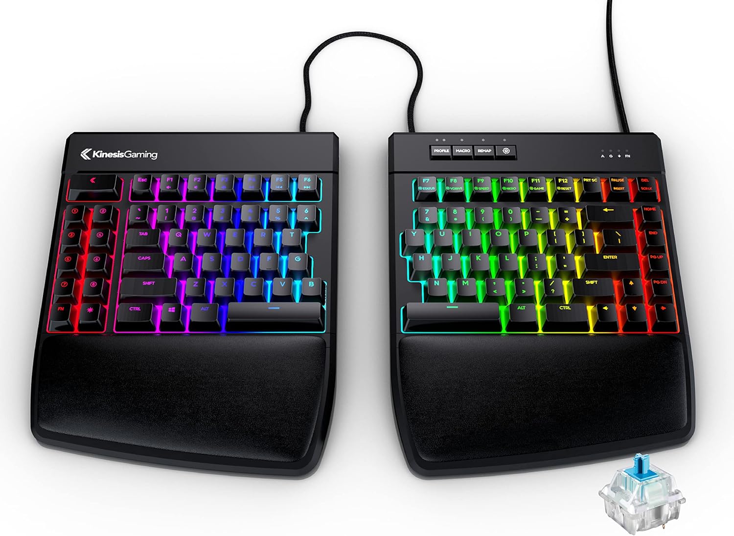 KINESIS Gaming Freestyle Edge RGB Split Mechanical Keyboard (MX Red)