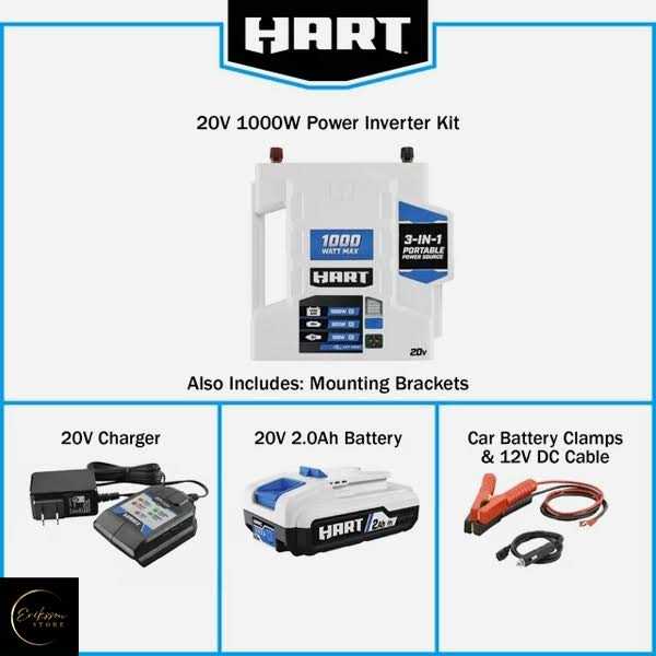 HART 20V 1000-Watt Max Power Inverter Kit V990
