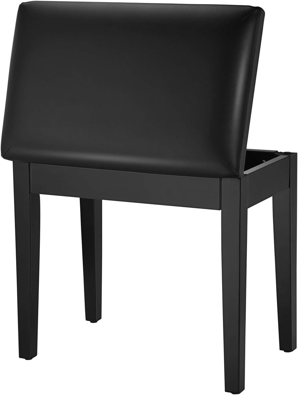 Donner Piano Bench with Storage, Solid Wood Keyboard Bench Piano Bookcase Stool Chair Seat with High-Density Sponges Pad, Black