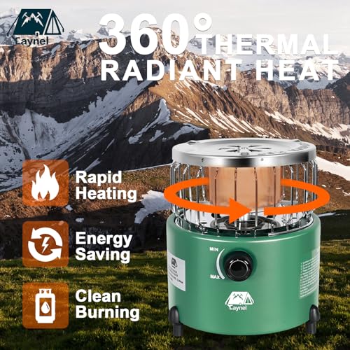 Caynel 2 in 1 Portable Propane Heater and Stove for Outdoor Camping, Orange Z83517