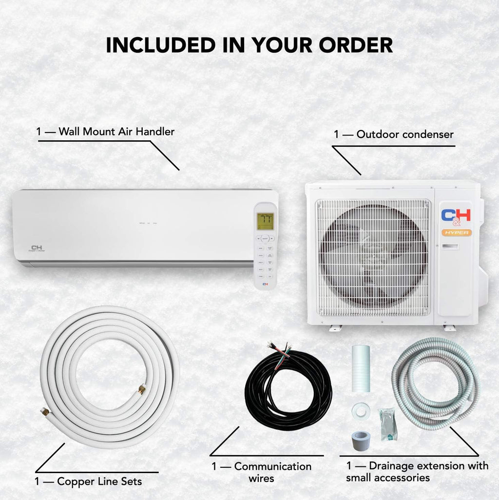 Hyper Heat 9,000 BTU Ductless Mini-Split Air Conditioner Heat Pump V321485