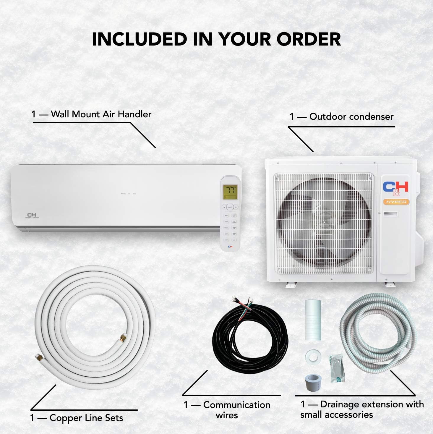 Hyper Heat 9,000 BTU Ductless Mini-Split Air Conditioner Heat Pump V321485