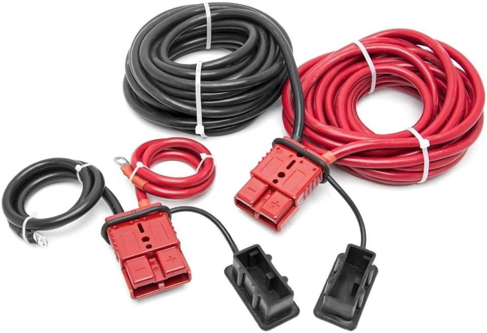 Rough Country 24 FT Quick Disconnect Winch Power Cable | Any Standard Size Winch | RS108, Black