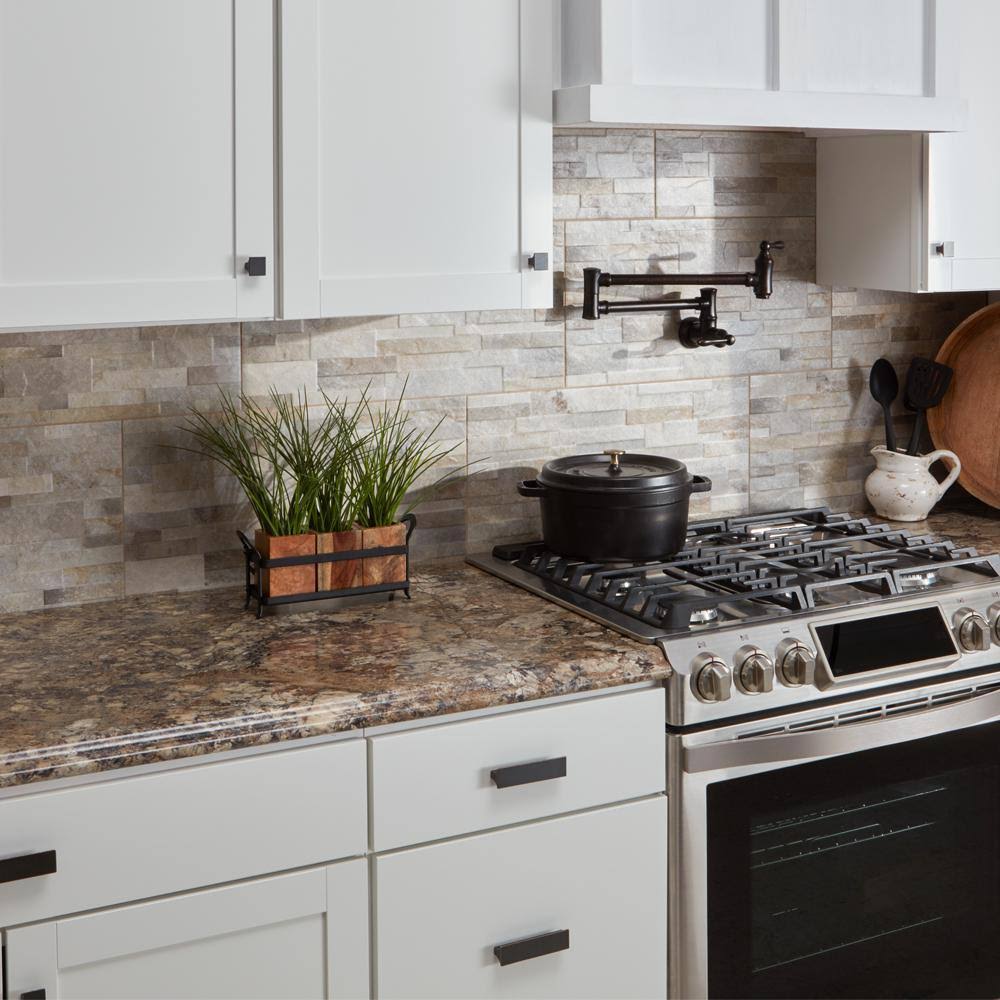 Hampton Bay 8 ft. Laminate Countertop Kit, Winter Carnival Granite, Valencia Edge B5571