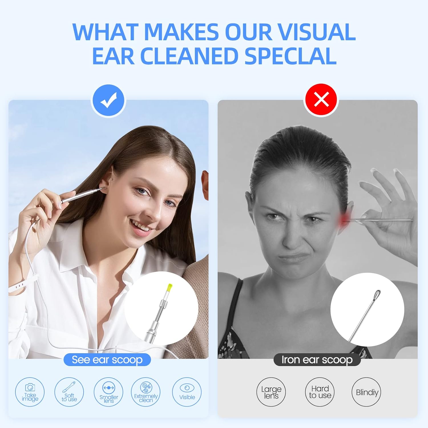Otoscope Ear Cleaning Camera 1080P HD with IPS Screen and 32G Card A39255
