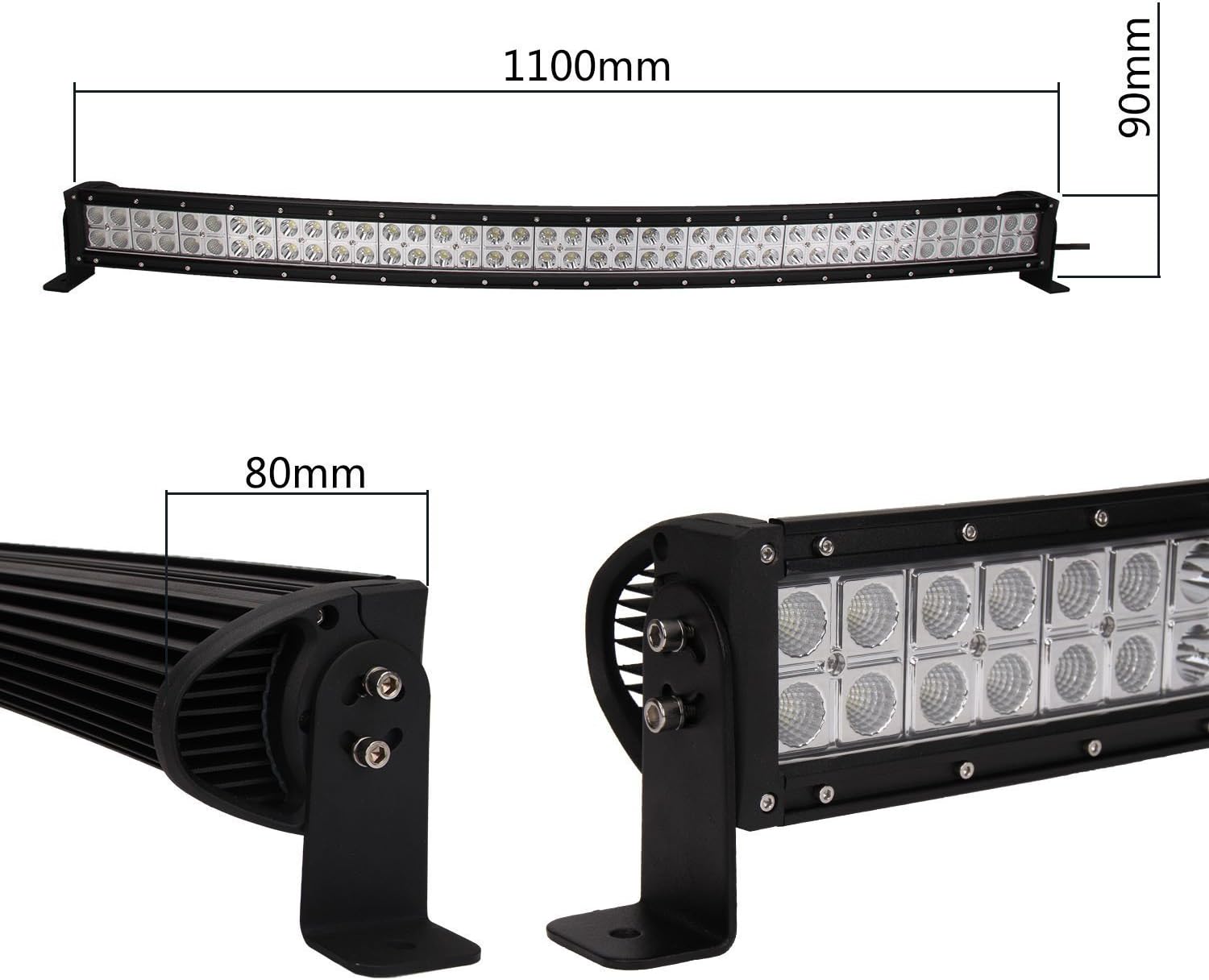 Lumitek 288W 50 inch Curved LED Light Bar for Off-Road SUV ATV X789540