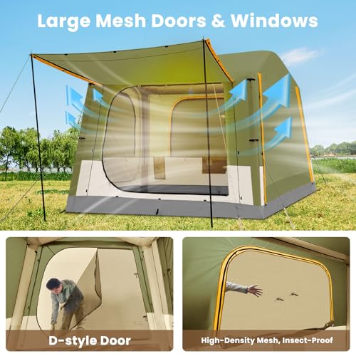 Inflatable Camping Tent with Hand Pump, Waterproof Oxford, 4-6 Person P40923