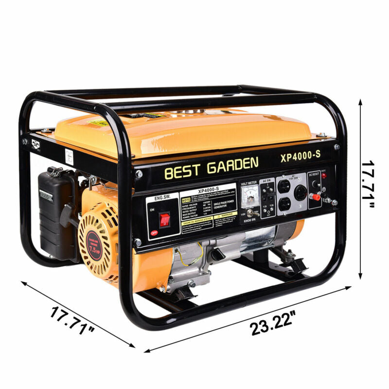 Portable 4000W 7.5HP 120V Gas Generator with Recoil Start T843