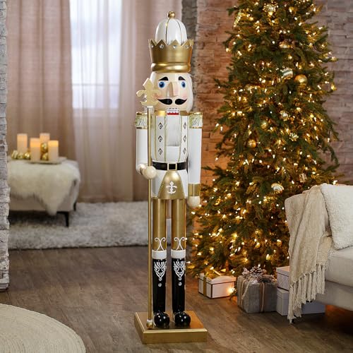 Fun Express 3 Ft. Green Wooden Holiday Nutcracker with Scepter L162