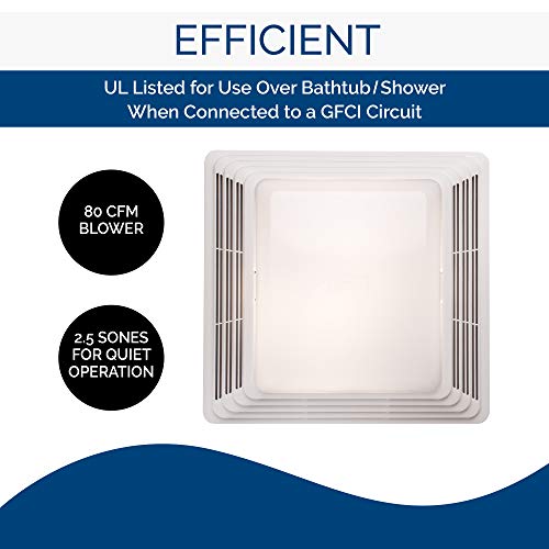 Broan-NuTone 678 Ventilation Fan and Light Combo for Bathroom, White X575