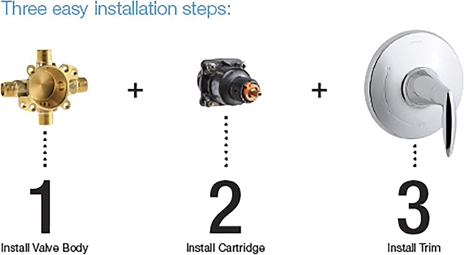 Kohler K-8304-K-NA Universal Rite-Temp Pressure-Balancing Valve Body and Cartridge Kit, Gray Y110