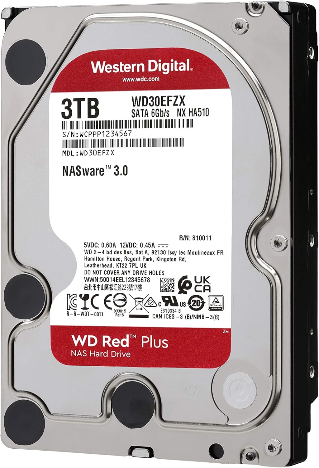 WD 2TB WD Red Plus NAS Internal Hard Drive HDD 5400 RPM SATA 6 Gb/s CMR 128 MB Cache 3.5 K7277